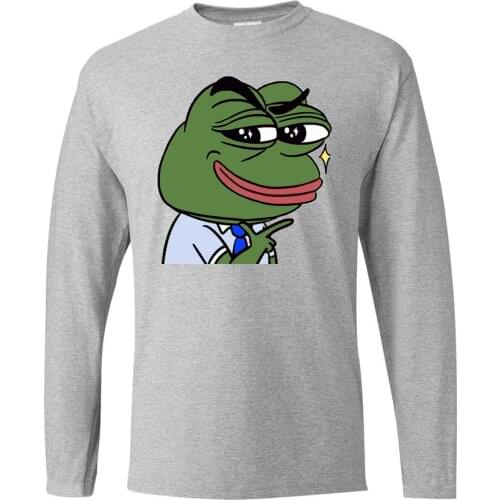 Sad Frog Round Neck Tops Long Sleeve Tee Brand T-Shirts Mans T-shirt Camiseta Harajuku Streetwear Kid T Shirt Tshirts Tracksuit