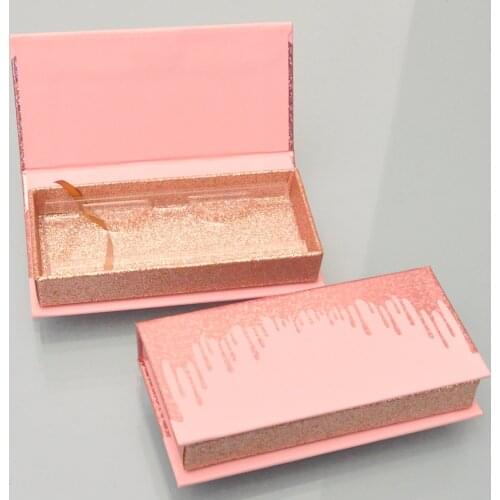 Series1 -Wholesale Eyelashes Box Package Lash Boxes Package Custom Rectangle Pink Glitter 25mm Mink Lashes Makeup Case Vendors