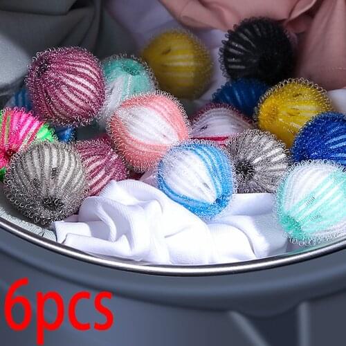 6pcs household cleaning laundry ball decontamination washing protection Yiwu ball sticky hair reusable portable laundry supplies