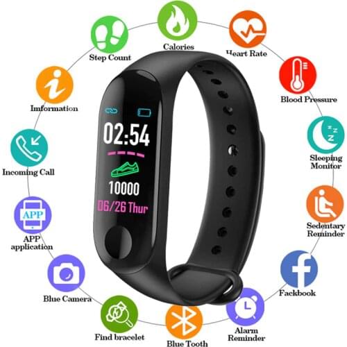 Smart Men Watch Multicolor Pedometer Heart Rate Blood Pressure Sports Casual Fashion Bracelet Suitable For All People Add Strap