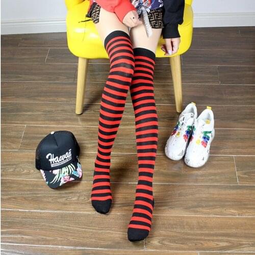 Student Over Knee Long Stocking Japanese College Style Striped Pattern Spring Autumn Sweat Absorbing Soft Comfortable Stockings