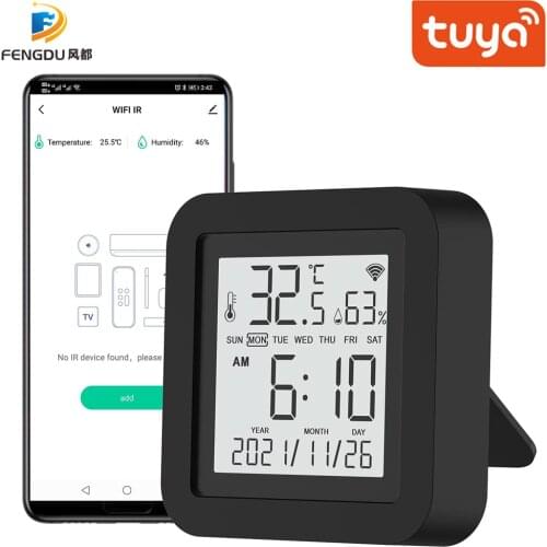 Tuya Smart Home Temperature Sensor wifi Smartlife Air Humidity sensor 3 in 1 IR Remote control For Air Conditioner TV DVD Alexa