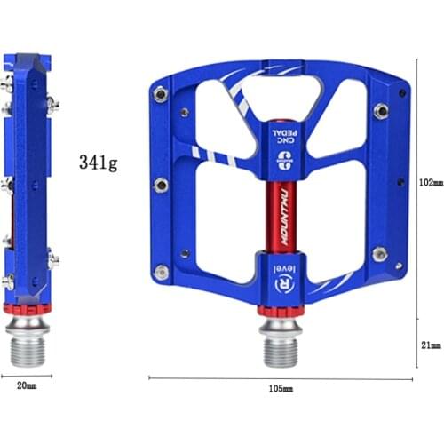 Non-Slip MTB Pedals 3 Sealed Bearings Aluminum alloy Bicycle Pedals 341g Red / Blue / Black / Titanium Ultralight Bike Pedals