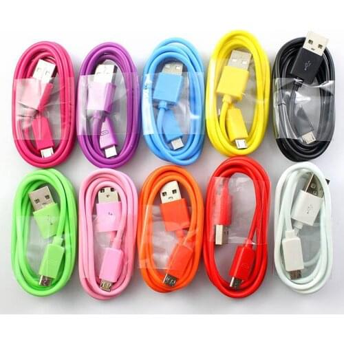 1M 3FT 100cm Colorful V8 port Micro USB Charger Charging Cable Cord For Samsung LG HTC Motorola Android CellPhone Tablet mp3 mp4