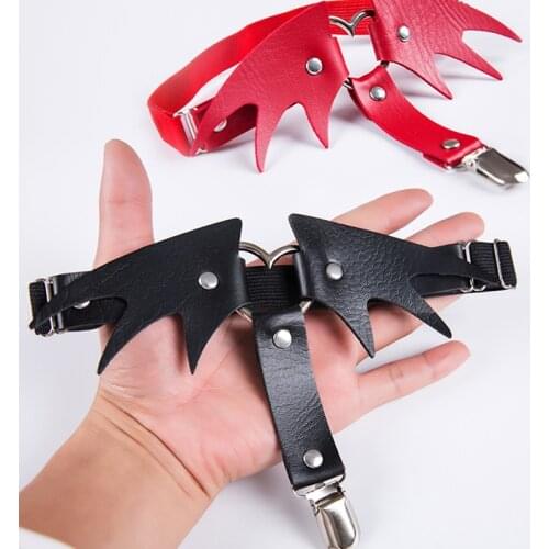 1Piece Fashion Punk Wing Heart Leather Garters Belt Stockings Women Sexy Leg Ring Garters for Night Club Halloween Cosplay Decor