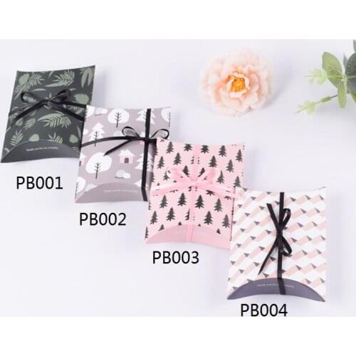 10pcs Favor candy Box bag New craft paper Pillow Shape Wedding Favor Gift Boxes pie Party Box bags eco friendly kraft promotion