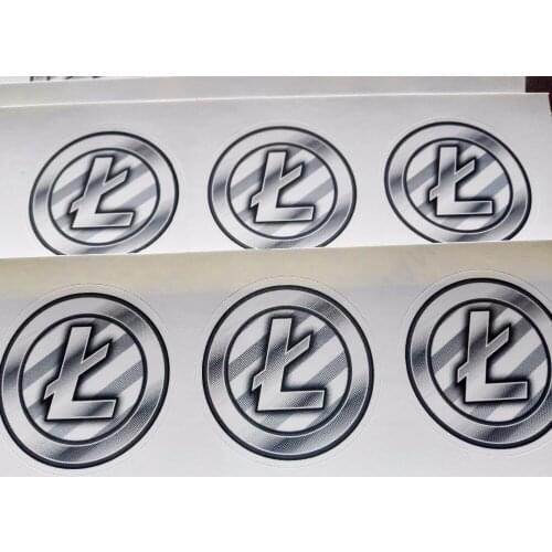 180pcs/lot 4x4cm LITECOIN logo Self-adhesive paper label sticker with gloss lamination, Item No.FS12