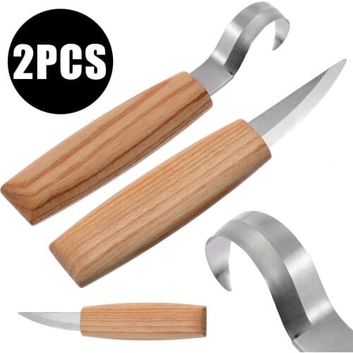 2pcs Woodworking Peeling Curved Cutter Tool DIY Hand Carving Chisel Cutting Knife Durable For Cutting Cork Hardwood Handicraft