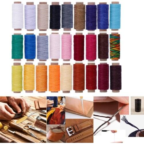 33 Yards 150D Leather Sewing Waxed Thread Cord for Leather Craft DIY,1mm Diameter,27 Colors Thread Cord