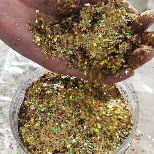 50g/Pack Nail Art Glitter Sequins Four-pointed Star 2/4mm Decorations Holographic Nail Paillette Laser Ulture-Fine Flakes Tc#030