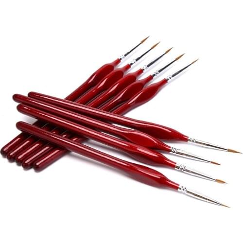 6pcs/9pcs Professional Line Drawing Pen Fine Hand Painted Thin Hook Line Pen Drawing Art Handmade Watercolor Pen Paint Brush