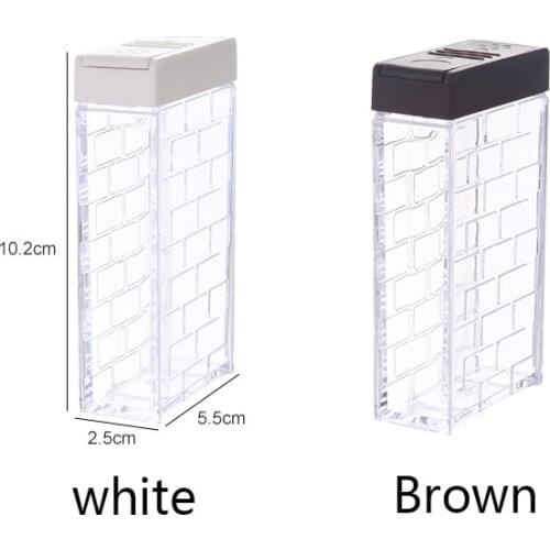 6pcs set Transparent plastic seasoning box with base seasoning bottle colofur lid Kitchen salt Spice jar storage seasoning box