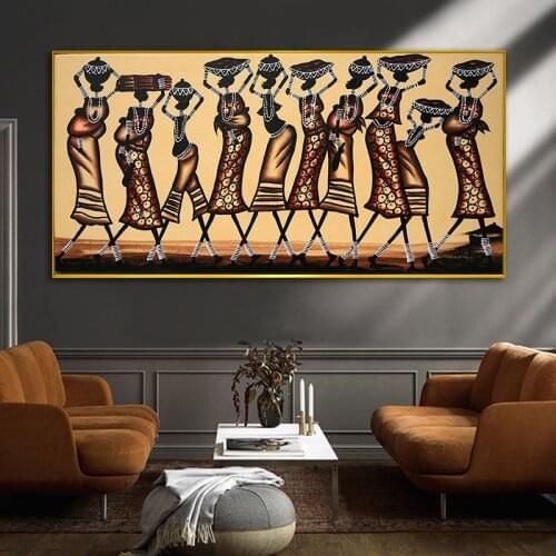 African Dancing Women Abstract Canvas Paintings On The Wall Art Posters And Prints Girls Cuadros Pictures For Home Decoration
