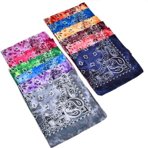 Tie Dye Bandana Cotton Paisley Bandanas Headbands Cowboy Handkerchiefs for Men and Women Colorful Hip-Hop Cycling Outdoor