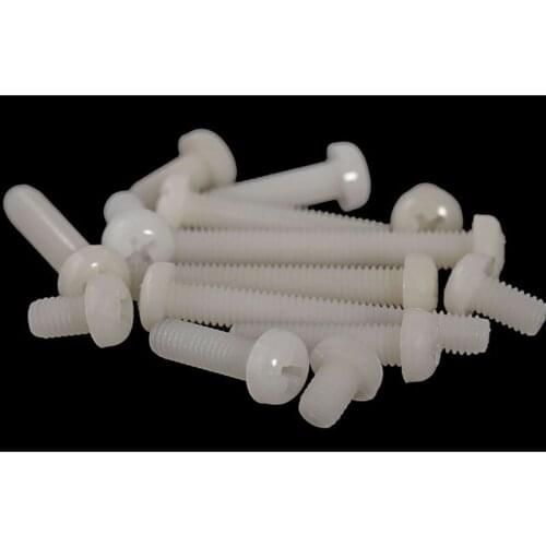 White Plastic Nylon Pan Head Screw Round Head Cross Nylon Screw / Plastic Screw M6 M8 10 Pcs