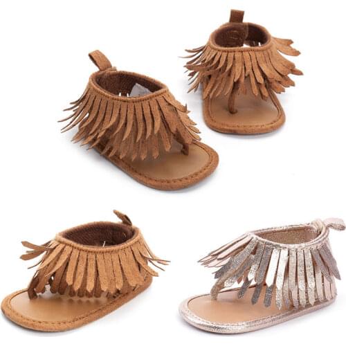 2019 new hot sale kid tassels sandal Lovely Infant Baby Girl Soft Sole Toddler Shoe Tassels Non-slip fashion Sandals Moccasin