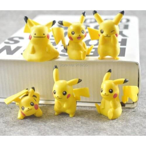 10/Lot 6pcs Cartoon Pika 4-5CM PVC Action Figure For Kids Best Gifts Toys