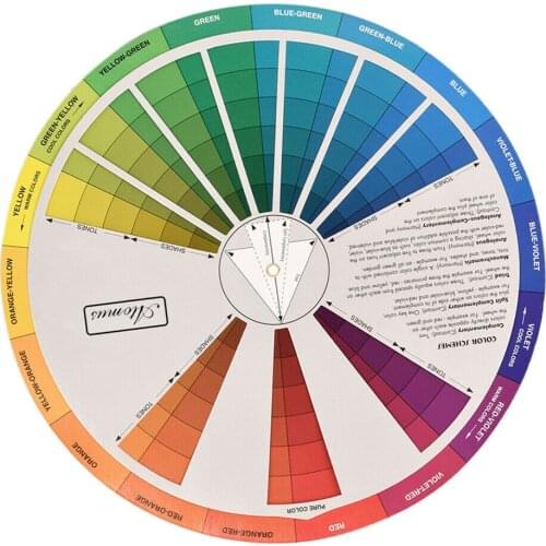 Pocket Colour Wheel Three-level Compact Paint Mixing Learning Guide Art Class Tattoo Pigment Nail Manicure Makeup Accessories