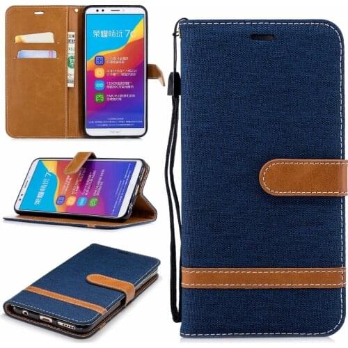 For Huawei Honor 7C Pro Wallet Leather Back Case For Huawei Honor 7C AUM-L41 Russian Version Case 5.7 With Stand Holder And Rope
