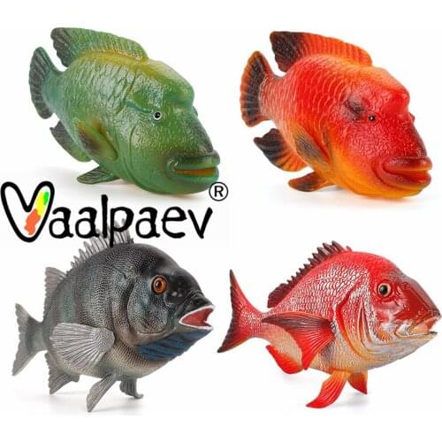 Red Snapper Rock Giant Wrasse Marine Life Sea Ocean Animals Fishing Simulation Action Figure Modle Collection Toy For Kid Boy