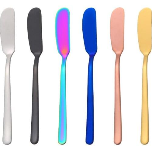 Creative Titanium-plated 304 Stainless Steel Butter Knife Breakfast Jam Cream Knife Cake Bread Smearing Knife