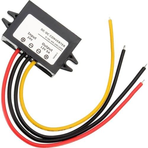 Easy Install Safety 24v-12v DC 5A 60w Current Step Down Voltage Reducer Car