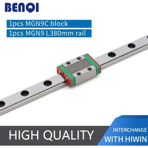 Linear guideway MGN9 L 380mm + MGN9C linear block