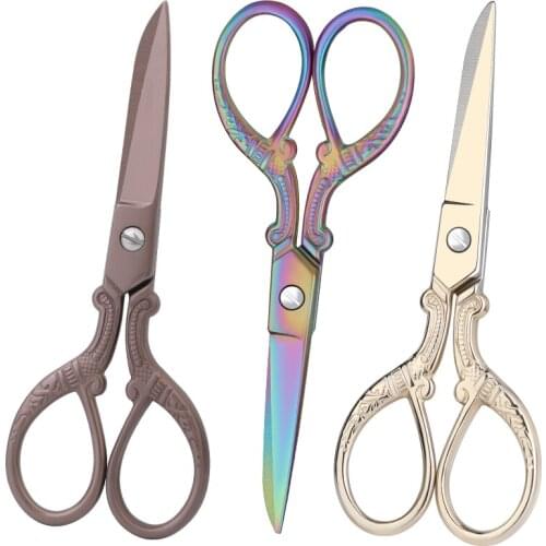 LMDZ 1 Pcs of 13cm Durable Stainless Steel Retro Embroidery Sewing Scissors Tool Gold/Color/Brown Phoenix Scissors Cutters Tools