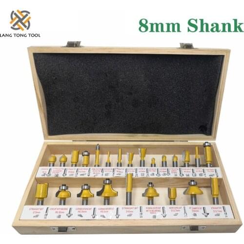 LANG TONG TOOL 24PCS Woodworking Router Bits Set Milling Cutter for Wood Flush Straight Chamfer Trimming Engraving TooL LT029