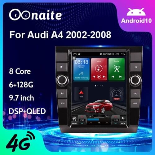 Oonaite For Audi A4 2000-2009 Octa Core 6+128G Android Car Radio Multimedia Video Player Navigation GPS