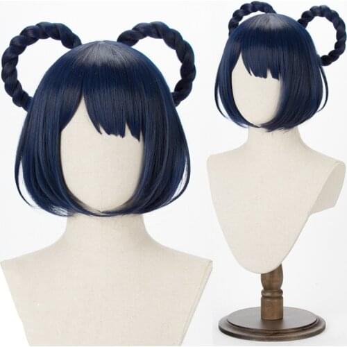 Game Genshin Impact Cosplay Halloween Xiangling Cosplay Wig Genshin Impact Xiang ling Cosplay Hair+ Free Wig Cap