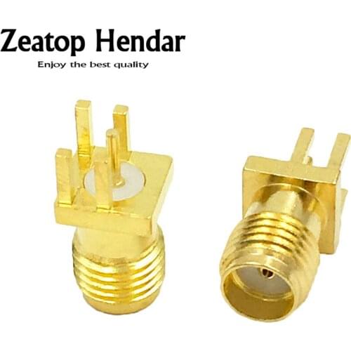 10Pcs Gold Brass SMA Female / RP-SMA Male Jack Solder Edge PCB Mount Straight RF Adapter Connector 0.062'' 1.6mm