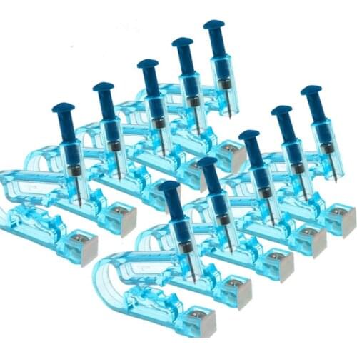12PCS/Set Ear Piercing Gun Kit Disposable Disinfect Safety Earring Piercer Machine Studs Nose Clip Body Jewelry Piercing Tool