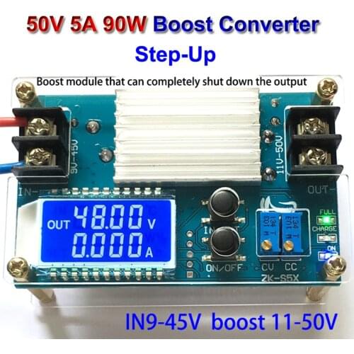 50V 5A DC-DC Boost Converter CC CV Variable DC Power Supply Adjustable Module Regulated Voltmeter Ammeter Step-Up