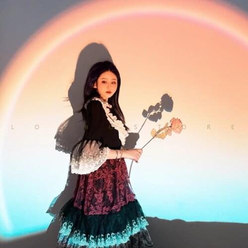 Sunset Projection Lamp USB Charging Night Light Breaking Dawn Coastline Beach Lamps Home Bedroom Wall Atmosphere Decor Lighting