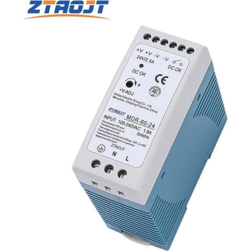 Factory Direct High Quality AC-DC 5v 12v 15v 4a 24v 60w DIN Rail Regulated Switch Mode Power Supply For LED Driver