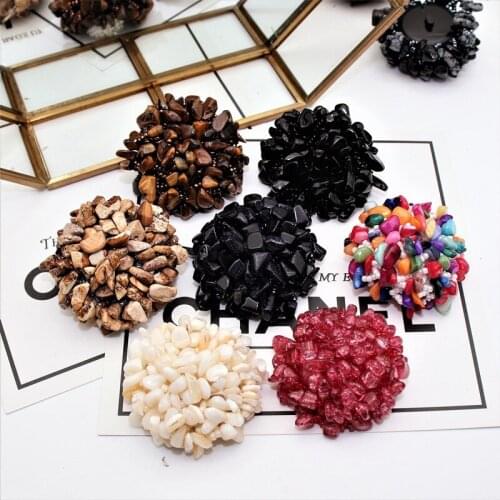 High-quality Hand-sewn Bead Buttons Natural Stone Buttons High-end Clothing Earrings Jewelry Decorative Buttons
