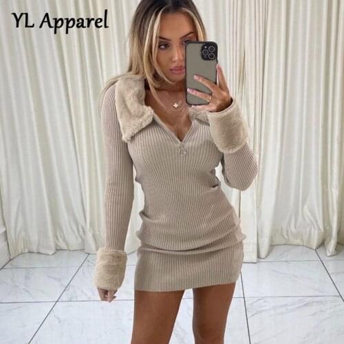 Модные вязаные платья TiLeewon China At AliExpress