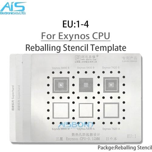 EU BGA Reballing Stencil For Exynos 8890 5430 7420 7880 7884 7885 7904 8895 9810 9820 3475 7580 3470 7570 9610 9611 980 5430 CPU