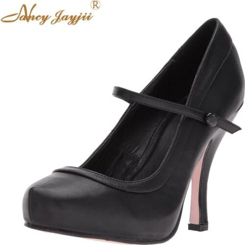 Nancyjayjii Woman Pumps Female Shoes Black Super High Thin Heels Buckle Strap Spring/Autumn Party Classic Basic Leisue 2021