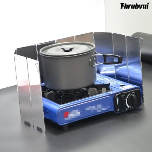 10 Pcs Foldable Gas Stove Windshield Outdoor Camping Cooking Windproof Screen Aluminium Alloy Outdoor Stove Wind Shield