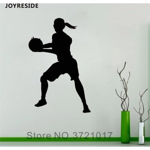 JOYRESIDE Sports Games Player Wall Basketball Decals Vinyl Sticker Kids Girls Room Bedroom Living Room Design Art Mural A1667