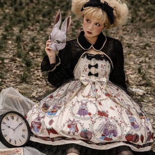 Japanese Lolita JSK Dress Lolita Berry Forest Gothic Dark Vintage Victorian Princess Party Dress Sleeveless Lolita Dress