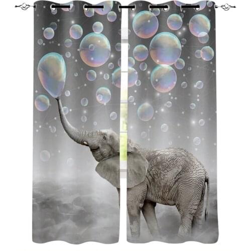 Cute Animal Elephant Bubble Blackout Curtains For Living Room Window Curtains For Bedroom Kitchen Curtains Drapes Blinds