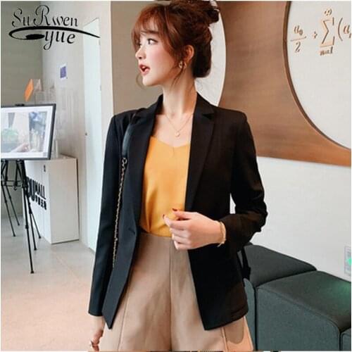 Chaquetas mujer 2021 autumn long sleeve jacket women formal solid black office women jacket women coats and jackets 5023 80