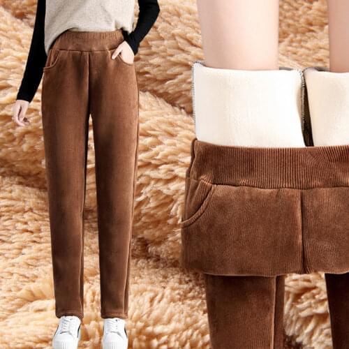 Women Pants Suxiaoya Corduroy Pants Womens Autumn And Winter Loose Casual Radish Corduroy Pantalones De Mujer