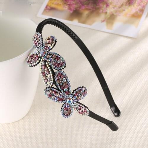 Women Bride Wedding Simple Exquisite Flowers HairBands Girl Fashion Shiny Rhinestone Floral Headdress Hair Accessories