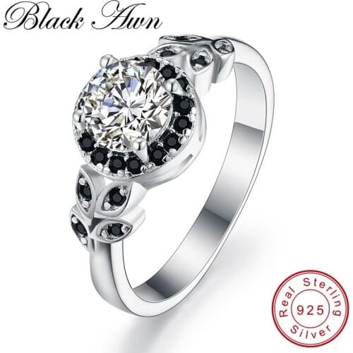 Anillos Mujer Neo-Gothic 925 Sterling Silver Jewelry Trendy Wedding Rings for Women Engagement Ring Bague Femme Bijoux C159