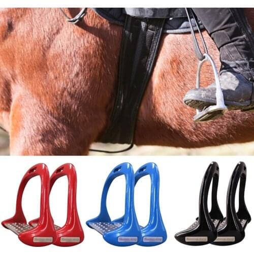 1 Pair Pedal Equipment Horse Stirrups Anti Slip Equestrian Safety Aluminium Alloy Riding Treads Lightweight Outdoor Sports