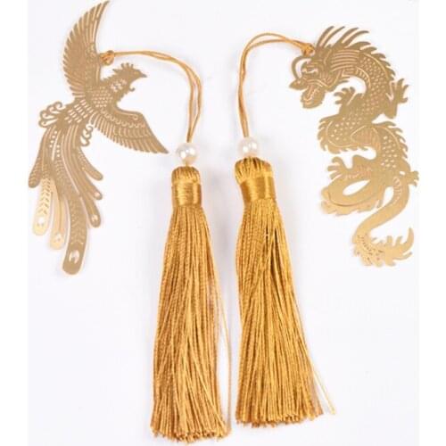 1pc Creativity Dragon And Phoenix Bookmark Cute Clouds Brass Exquisite Book Mark Page Folder Office School Supplies Stationery